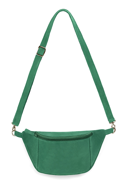 Petit sac à main habillé cuir vert émeraude - Vue du dessus
