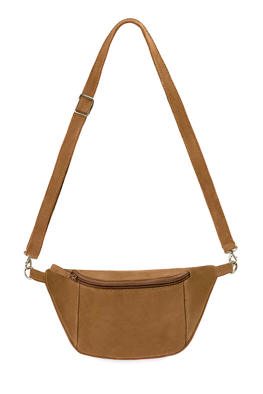 Petit sac à main habillé cuir beige camel - Vue du dessus