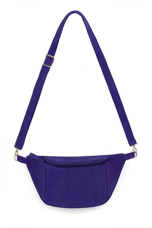 Pochette femme habillée  violet outremer pour mariage, cérémonies et soirées. 
            Personnalisation. Vue du dessus - Florence KOOIJMAN