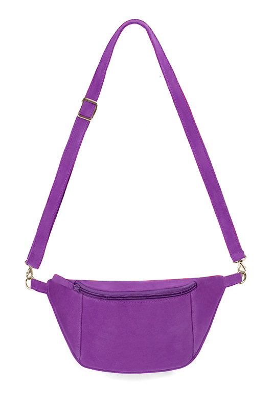 Petit sac à main habillé cuir violet mauve - Vue du dessus