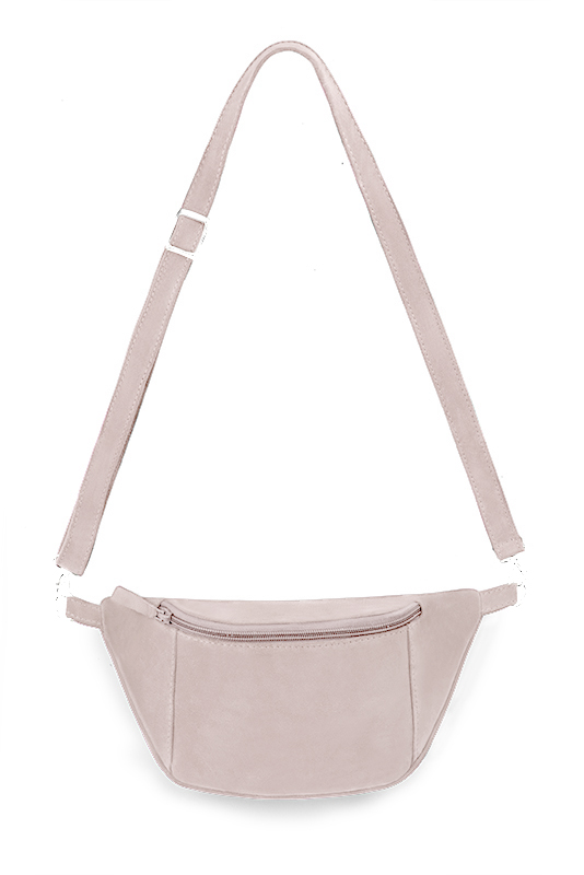 Pochette femme habillée  rose poudré pour mariage, cérémonies et soirées. 
            Personnalisation. Vue du dessus - Florence KOOIJMAN