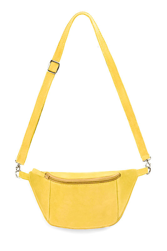 Petit sac à main habillé cuir jaune - Vue du dessus