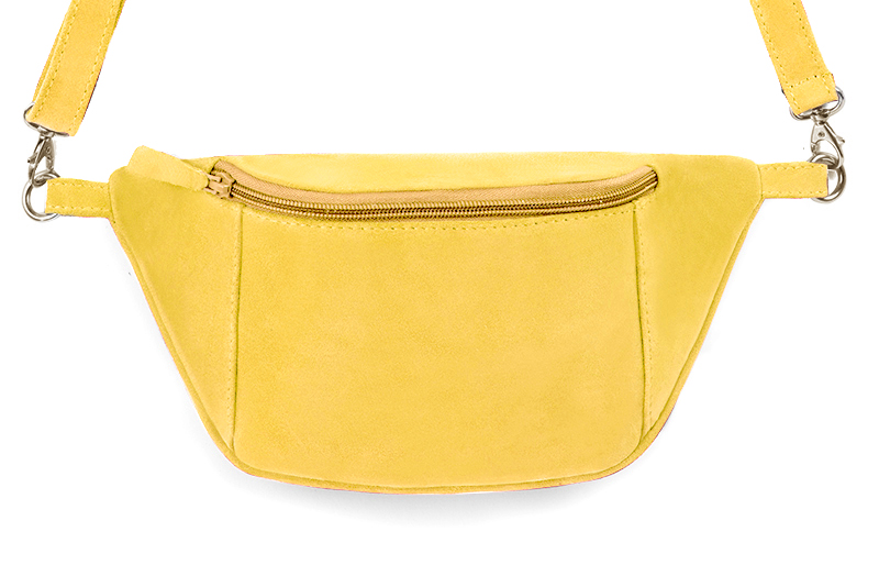 Petit sac à main habillé cuir jaune - Vue de profil