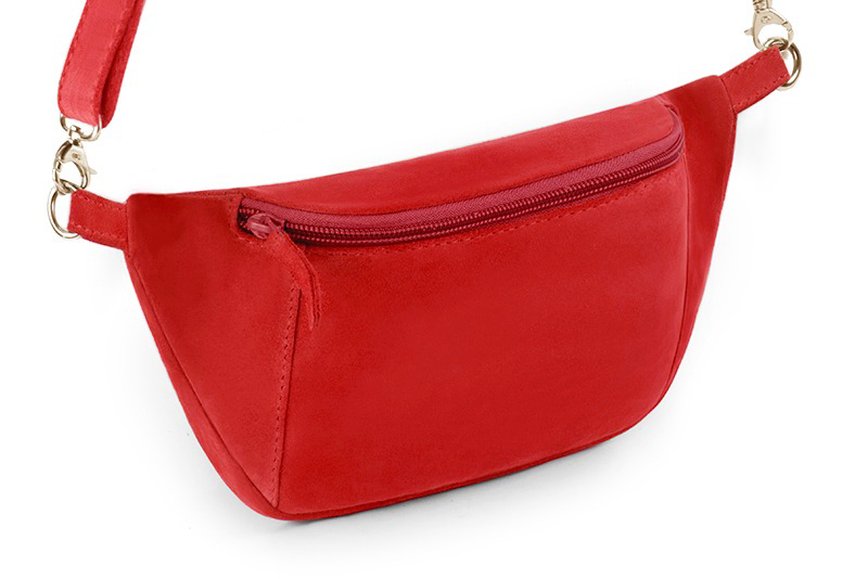 Petit sac à main habillé cuir rouge coquelicot - Vue avant