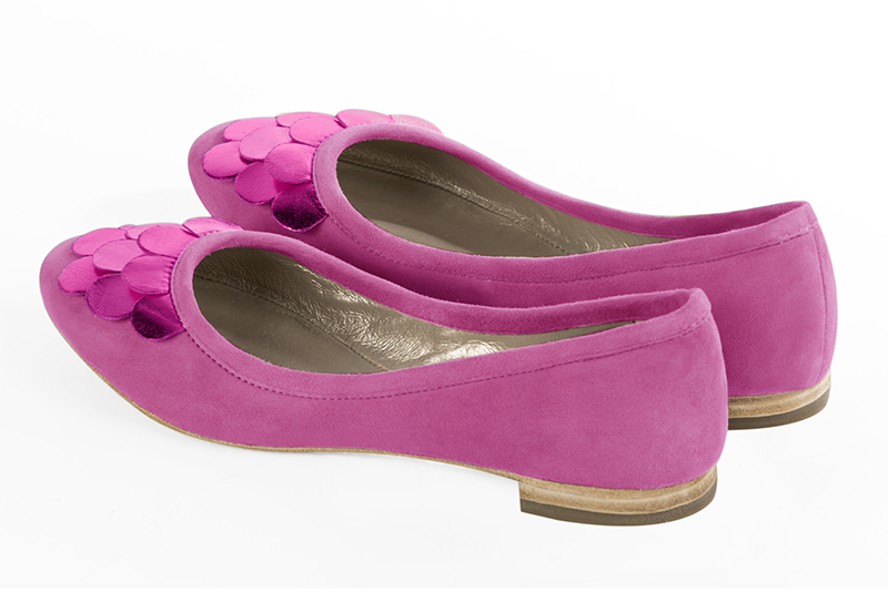 Chaussure femme plate : Ballerine sans talon haut de gamme couleur rose pivoine. Choix des talons - Florence KOOIJMAN