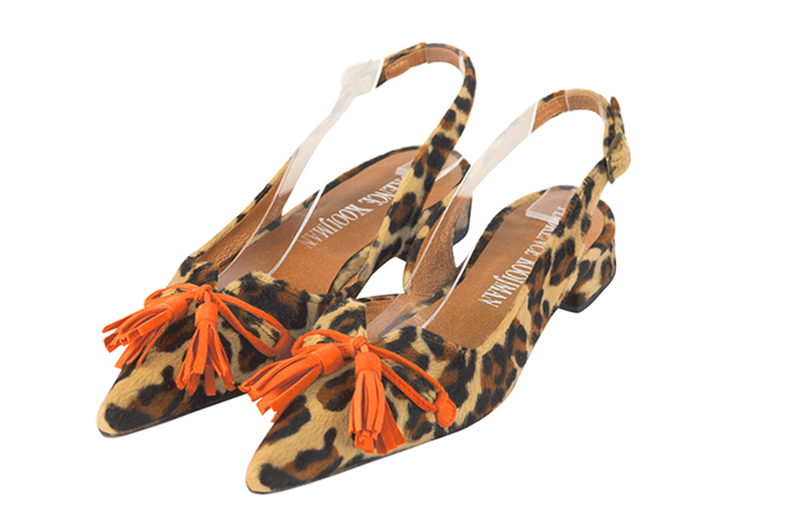 Chaussures habillées orange clémentine pour femme - Florence KOOIJMAN