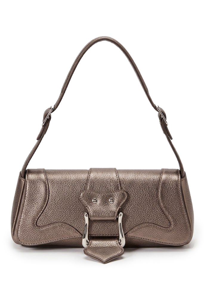 Ceinture femme habillée sur mesure en cuir bronze - Vue porté