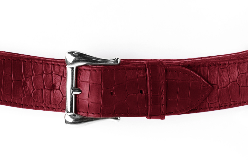 Ceinture femme  rouge bordeaux. Personnalisation Vue avant - Florence KOOIJMAN