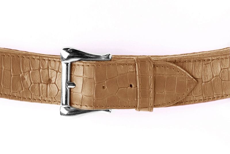 Ceinture femme  beige camel. Personnalisation Vue avant - Florence KOOIJMAN