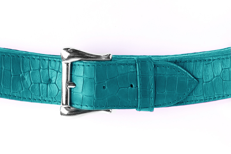 Ceinture femme  bleu turquoise. Personnalisation Vue avant - Florence KOOIJMAN