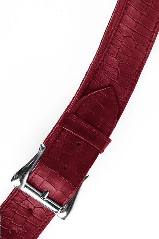 Ceinture femme  rouge bordeaux. Personnalisation. Vue du dessus - Florence KOOIJMAN