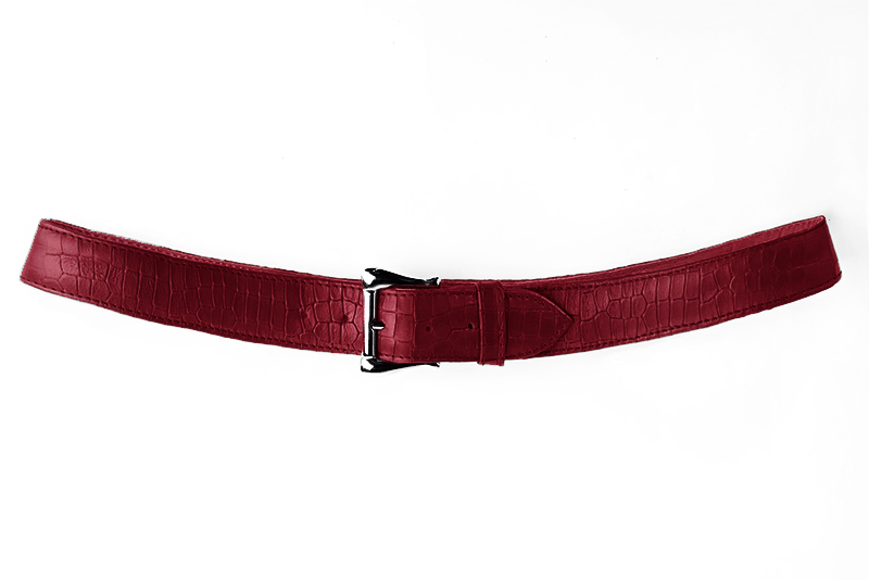 Ceinture femme  rouge bordeaux. Personnalisation. Vue de profil - Florence KOOIJMAN