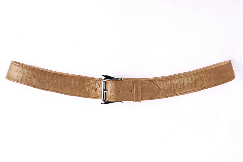 Ceinture femme  beige camel. Personnalisation. Vue de profil - Florence KOOIJMAN