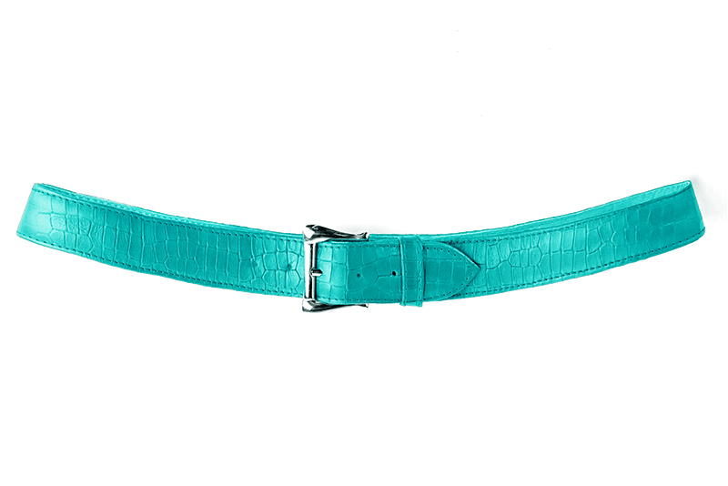 Ceinture femme  bleu lagon. Personnalisation. Vue de profil - Florence KOOIJMAN