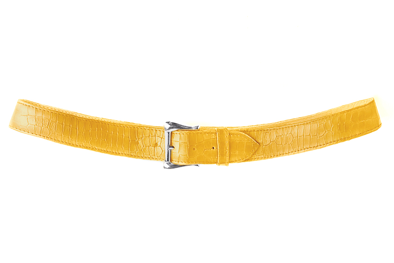 Ceinture femme  jaune ocre. Personnalisation. Vue de profil - Florence KOOIJMAN