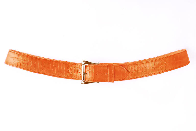 Ceinture femme  orange abricot. Personnalisation. Vue de profil - Florence KOOIJMAN