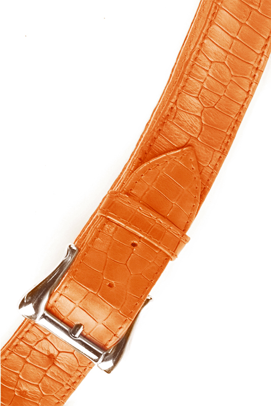 Ceinture femme  orange abricot. Personnalisation. Vue du dessus - Florence KOOIJMAN