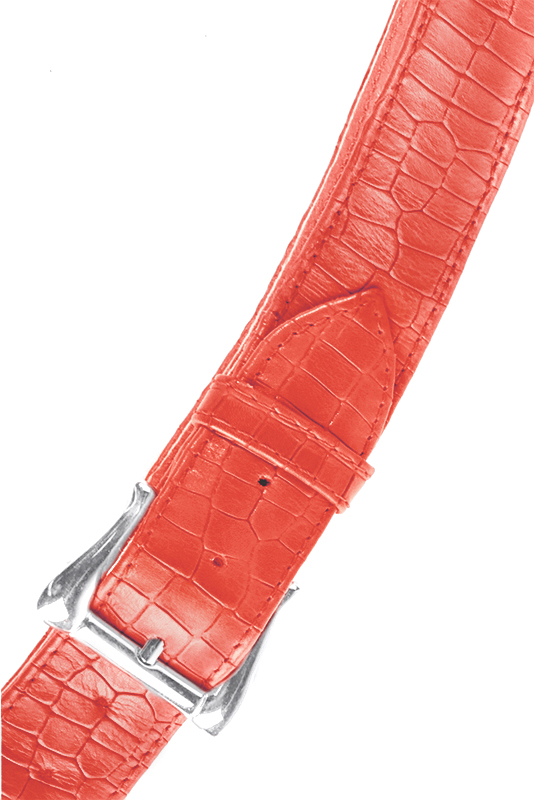 Ceinture femme  orange saumon. Personnalisation. Vue du dessus - Florence KOOIJMAN