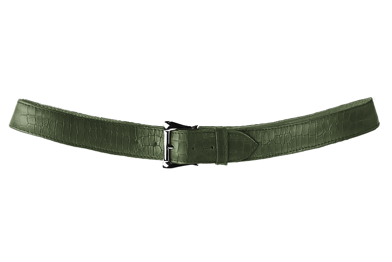 Ceinture femme  vert bouteille. Personnalisation. Vue de profil - Florence KOOIJMAN