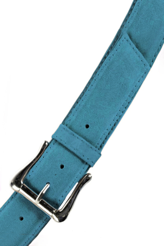 Ceinture femme  bleu canard. Personnalisation. Vue du dessus - Florence KOOIJMAN