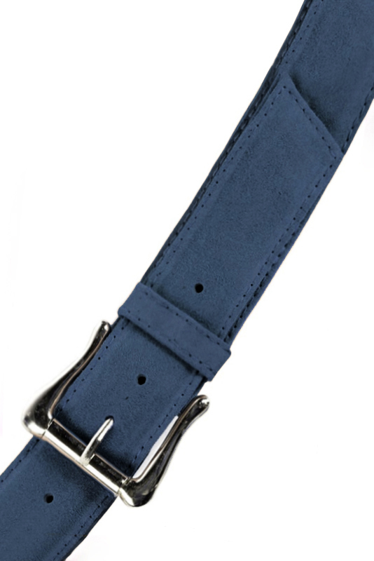 Ceinture femme  bleu denim. Personnalisation. Vue du dessus - Florence KOOIJMAN