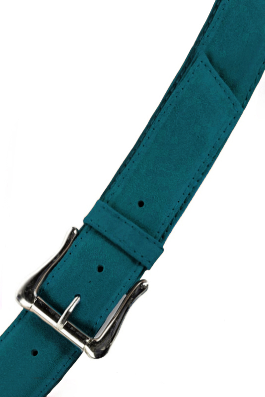 Ceinture femme  bleu canard. Personnalisation. Vue du dessus - Florence KOOIJMAN