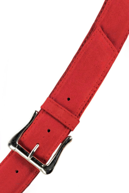 Ceinture femme  rouge coquelicot. Personnalisation. Vue du dessus - Florence KOOIJMAN