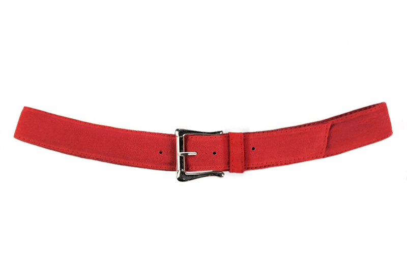 Ceinture femme  rouge coquelicot. Personnalisation. Vue de profil - Florence KOOIJMAN