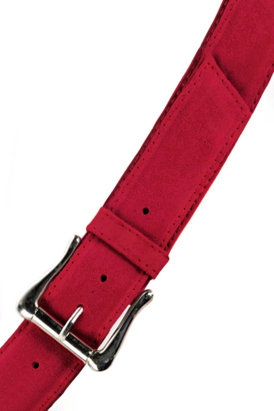 Ceinture femme  rouge carmin. Personnalisation. Vue du dessus - Florence KOOIJMAN