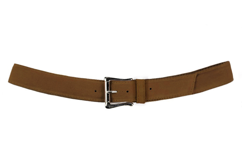 Ceinture femme  marron caramel. Personnalisation. Vue de profil - Florence KOOIJMAN