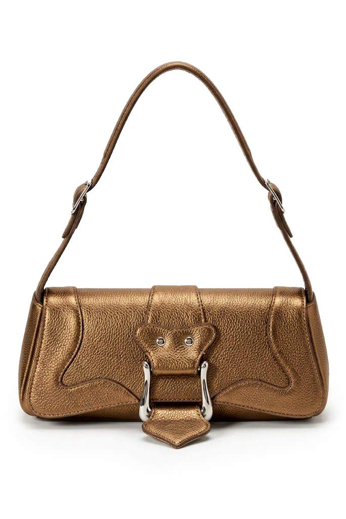 Ceinture femme habillée sur mesure en cuir camel - Vue porté