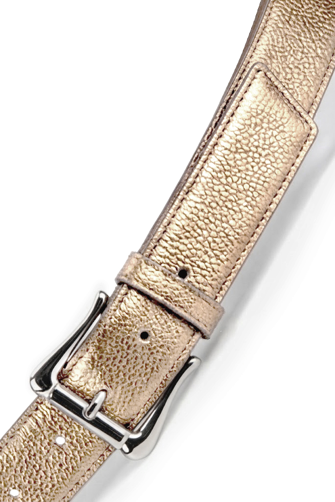 Ceinture sur mesure pour femme en cuir doré - Vue du dessus