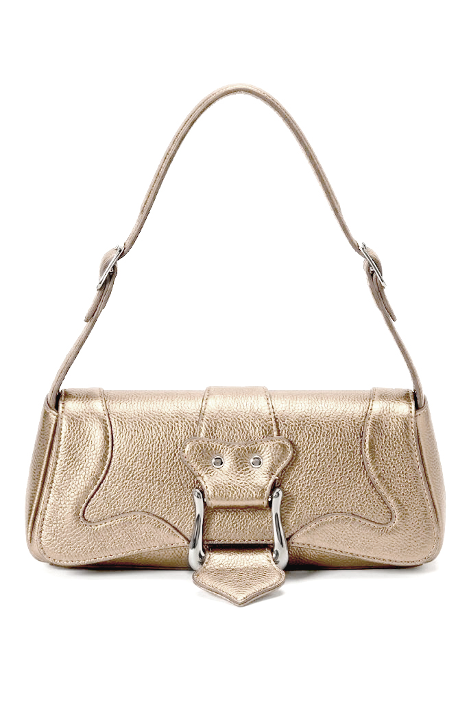 Ceinture sur mesure pour femme en cuir doré - Vue porté