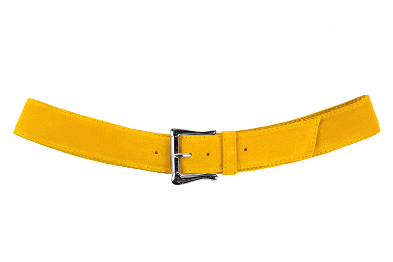 Elégante ceinture femme sur mesure jaune - Vue de profil