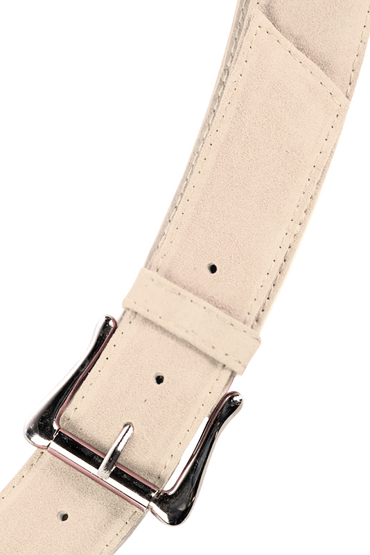 Elégante ceinture femme sur mesure beige vanille - Vue du dessus
