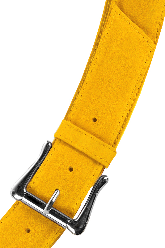 Elégante ceinture femme sur mesure jaune - Vue du dessus