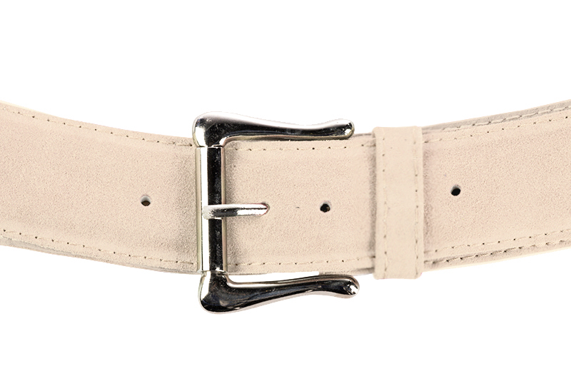 Elégante ceinture femme sur mesure beige vanille - Vue avant