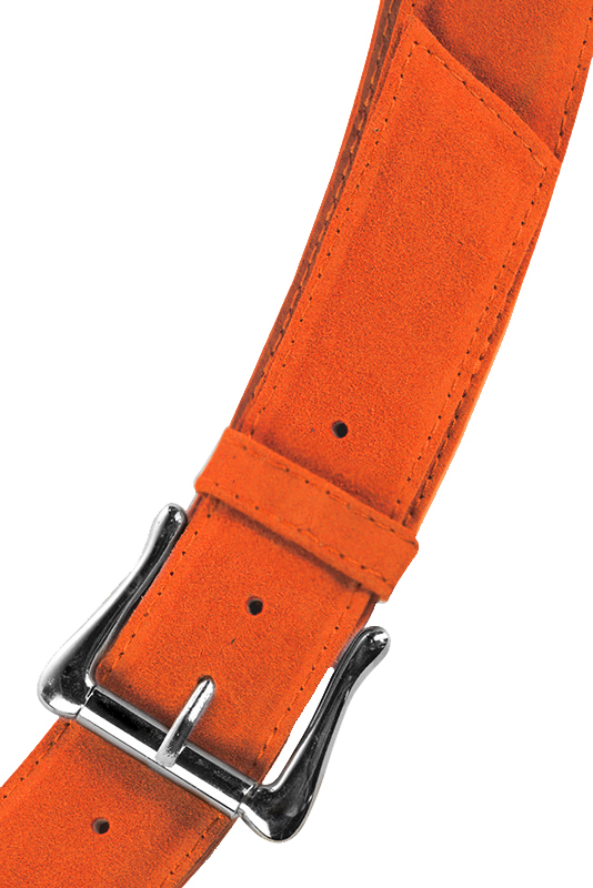 Elégante ceinture femme sur mesure orange clémentine - Vue du dessus