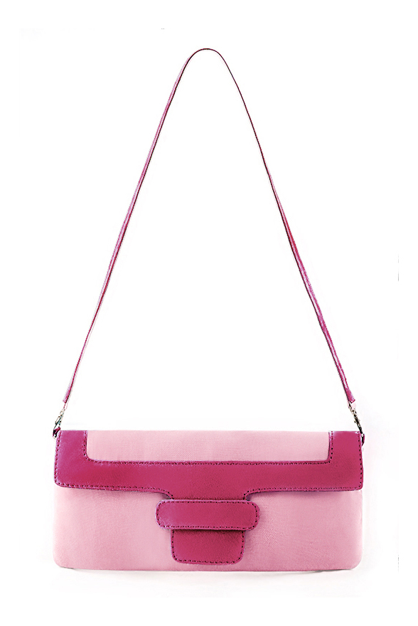 Chaussure femme à brides :  couleur rose fuchsia. Bout rond. Petit talon évasé. Vue porté - Florence KOOIJMAN