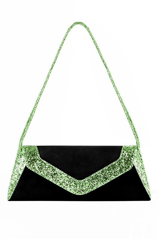 Basket femme habillée :  couleur vert pastel et noir mat. Semelle fine. Doublure cuir. Vue porté - Florence KOOIJMAN