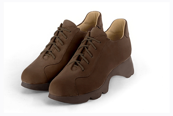 Chaussures à lacets habillées marron chocolat pour femme - Florence KOOIJMAN