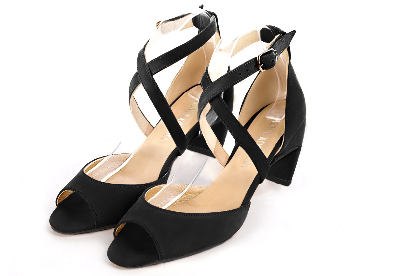 Sandales habillées noir mat pour femme - Florence KOOIJMAN