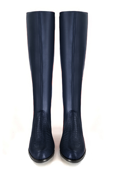 Navy blue leather riding boots hotsell