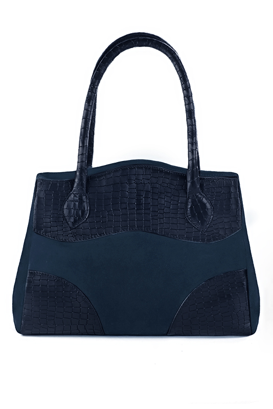 Luxueux grand sac à main, élégant et raffiné, coloris bleu marine. Personnalisation : Choix des cuirs et des couleurs. - Florence KOOIJMAN
