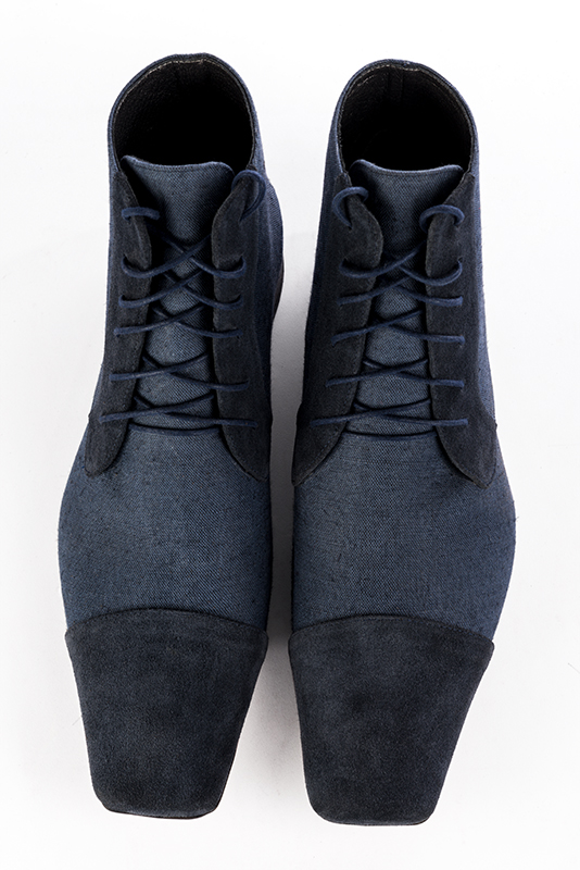 Boots homme : Bottines et boots homme élégantes et raffinées en couleur et bleu denim.. Vue du dessus - Florence KOOIJMAN