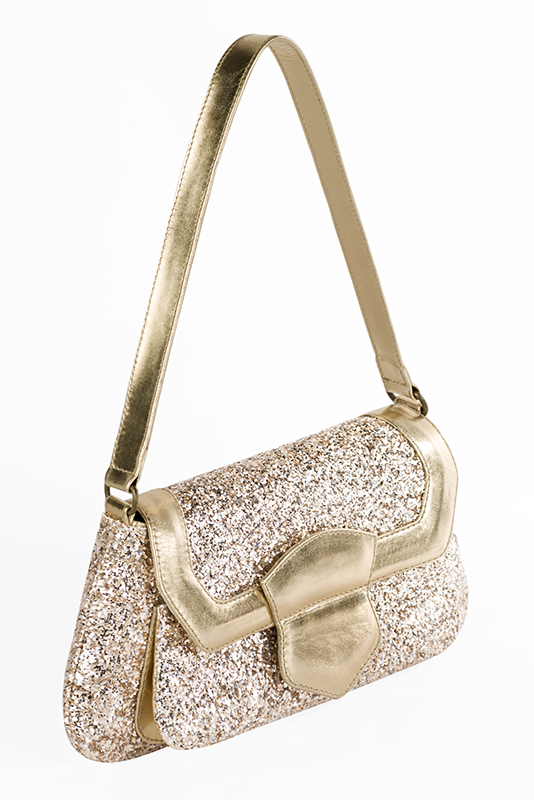Luxueux petit sac à main, élégant et raffiné, coloris or doré. Personnalisation : Choix des cuirs et des couleurs. - Florence KOOIJMAN