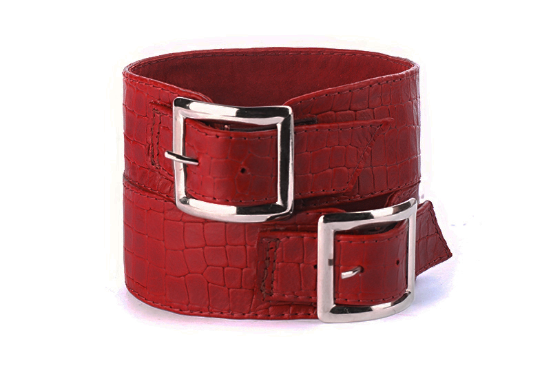 Accesoires pour bottes et cuissardes : Bracelets à porter sur des bottes ou des cuissardes en haut du mollet couleur rouge carmin - Florence KOOIJMAN