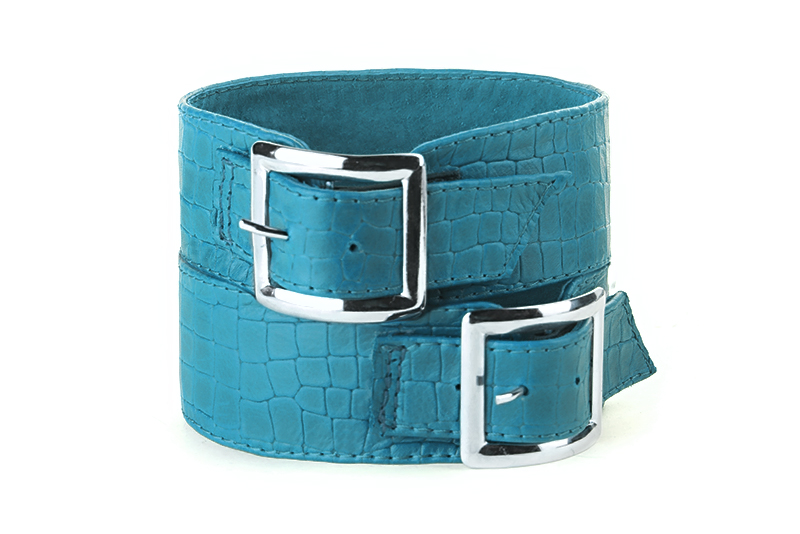 Accesoires pour bottes et cuissardes : Bracelets à porter sur des bottes ou des cuissardes en haut du mollet couleur bleu turquoise - Florence KOOIJMAN
