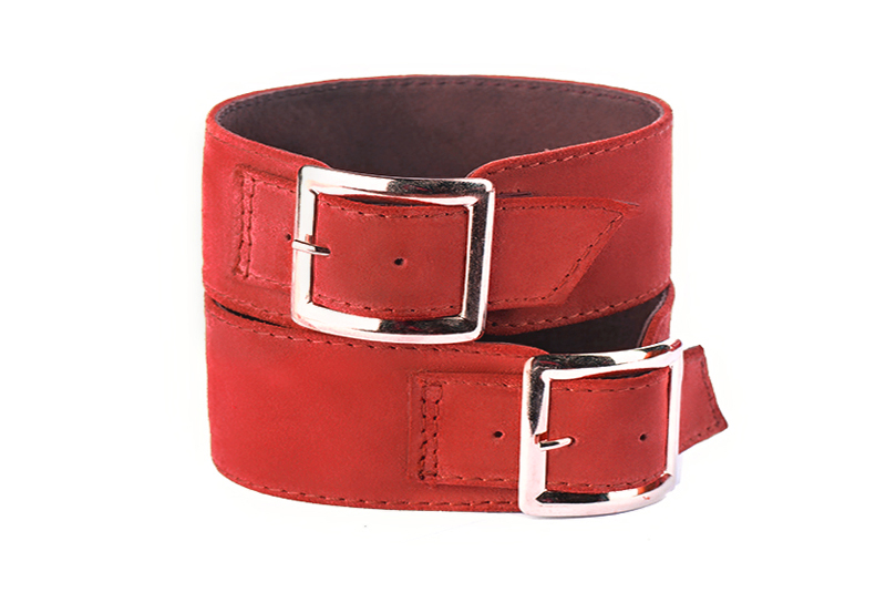 Accesoires pour bottes et cuissardes : Bracelets à porter sur des bottes ou des cuissardes en haut du mollet couleur rouge coquelicot - Florence KOOIJMAN