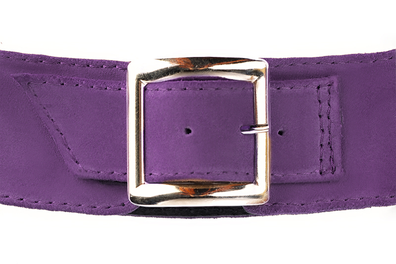 Bracelets pour bottes et cuissardes : A porter sur des bottes ou cuissardes en haut des mollets | couleur violet améthyste. Vue arrière - Florence KOOIJMAN
